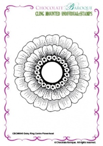 Daisy Ring Centre Flowerhead cling mounted rubber stamp
